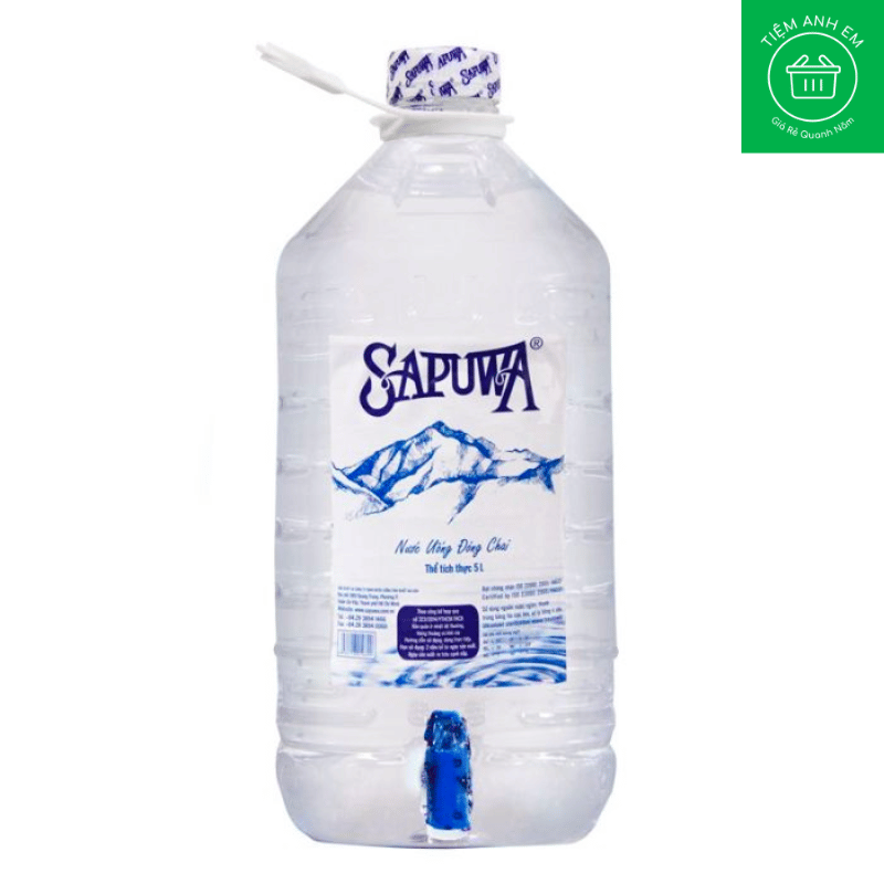 Nước uống tinh khiết Sapuwa can to 5 lít