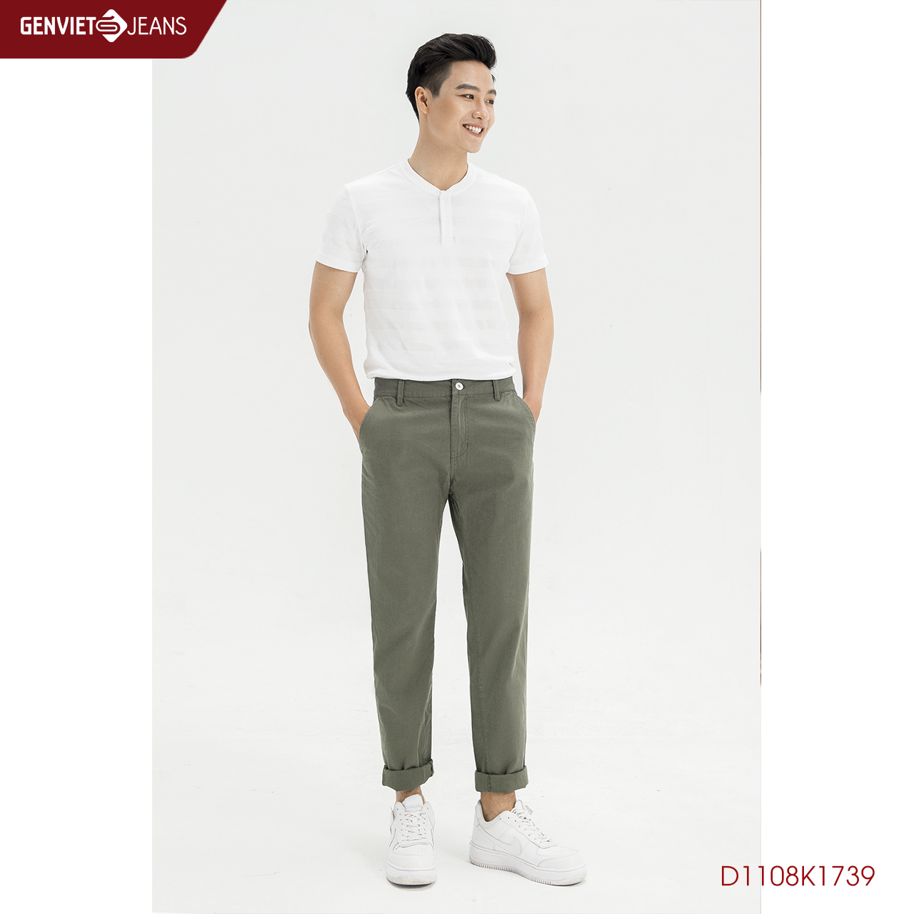 Quần dài kaki nam col đứng d1108k1739 genviet