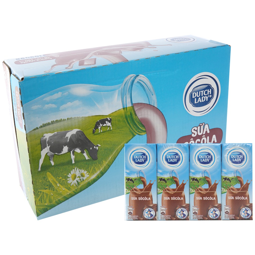 Thùng 48 hộp 180ml sữa tươi hà lan socola 180ml hsd 3-4-2023