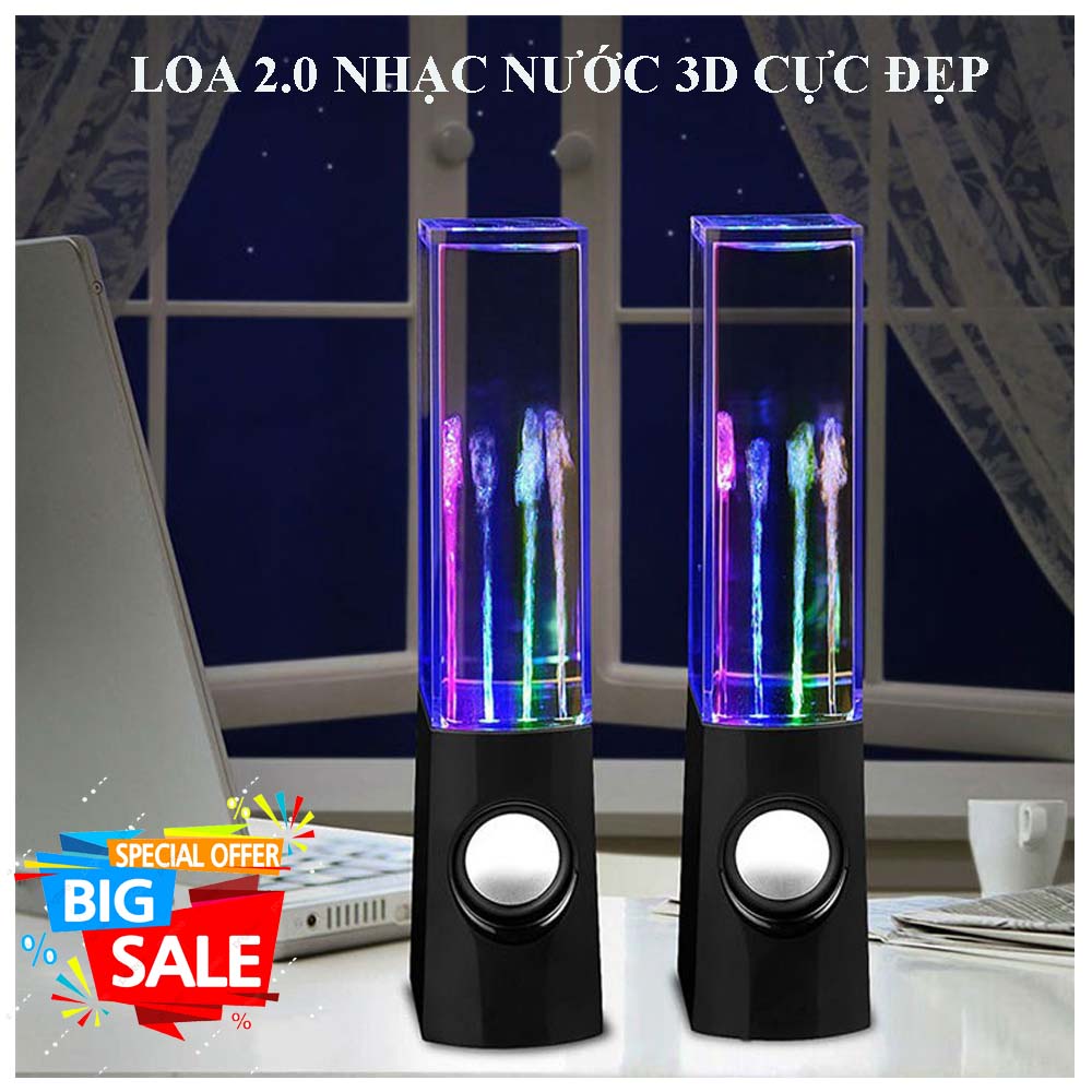 [HCM]LOA NƯỚC 3D Loa máy tính LOA 2.0 NHẠC NƯỚC 3D CỰC ĐẸP Phun Nước Theo Điệu Nhạc Phong Cách Hiện Đại Âm Thanh Trong Trẻo Đèn Chớp Đa Sắc Mang Lại Cho Bạn Cảm Giác Thích Thú Mỗi Khi Sử Dụng. Bảo Hành 6 Tháng 1 ĐỔI 1