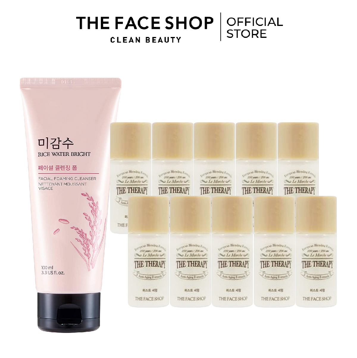 Combo tinh chất phục hồi da the face shop 6ml+sữa rửa mặt 100ml
