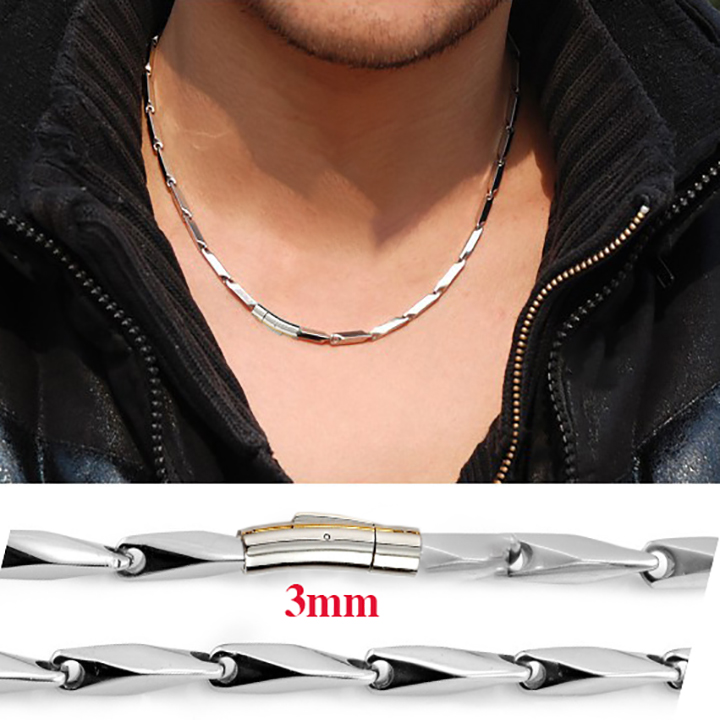 Dây chuyền hỏa tiễn trơn inox khóa Vip sáng đẹp, không đen, đem lại đẳng cấp, phong độ cho người đeo