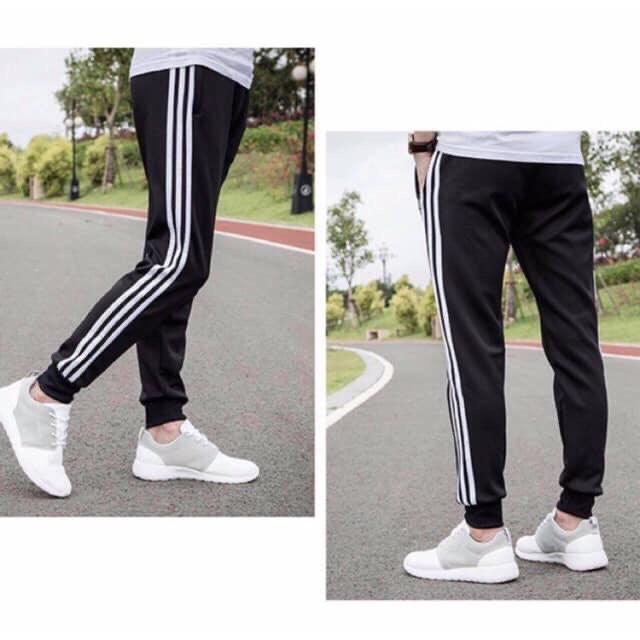 [HCM]Quần Thể Dục Nam Phối 3 Sọc Bó Ống Phong Cách Thể Thao Chất Thun Thời Trang Sakura - BTQ33