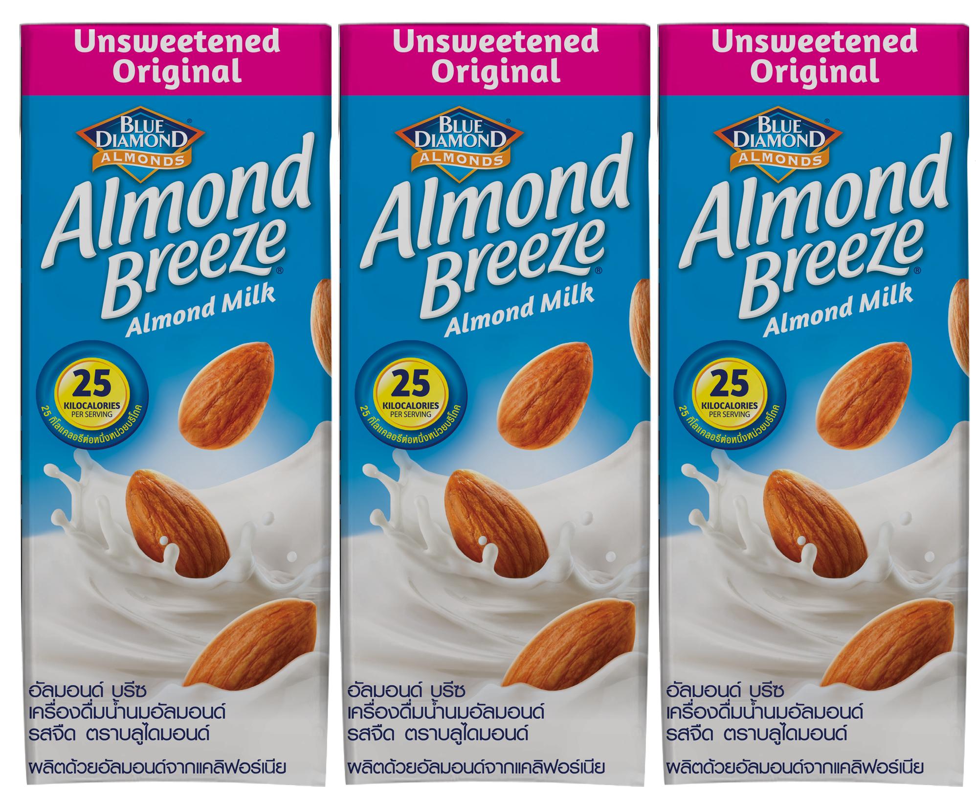 Sữa hạt hạnh nhân ALMOND BREEZE NGUYÊN CHẤT KHÔNG ĐƯỜNG 180ml (Lốc 3 sản phẩm)