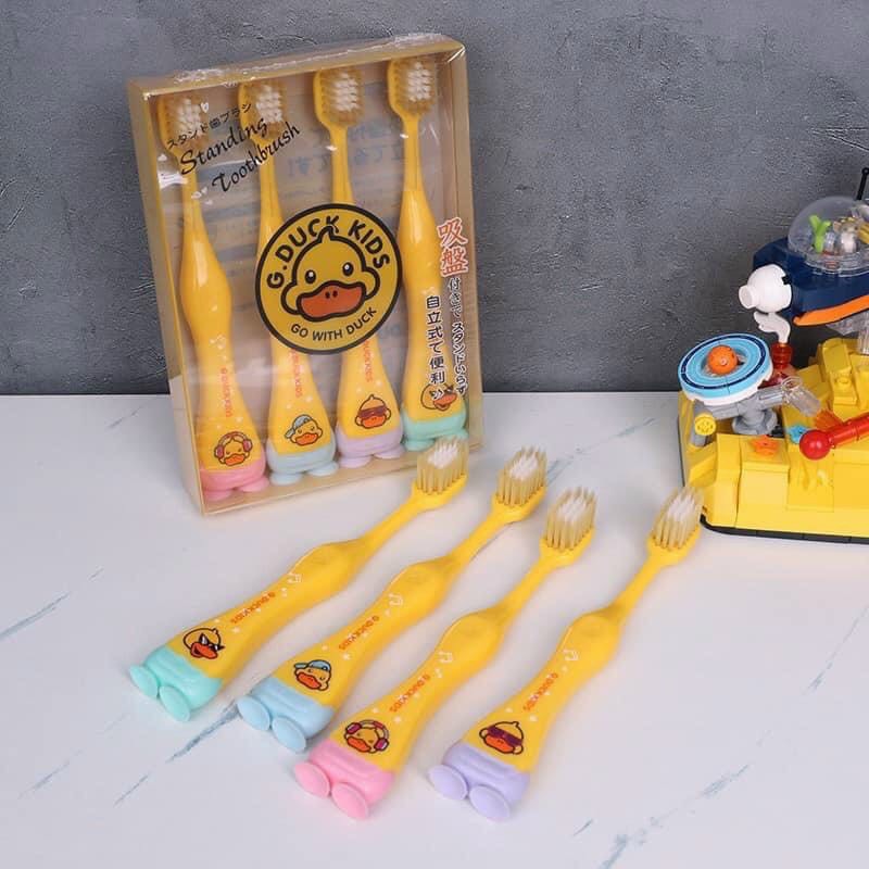 🐥 set 4 bàn chải vịt vàng cho bé ~ bàn chải xuất nhật g.duck kids 🐥