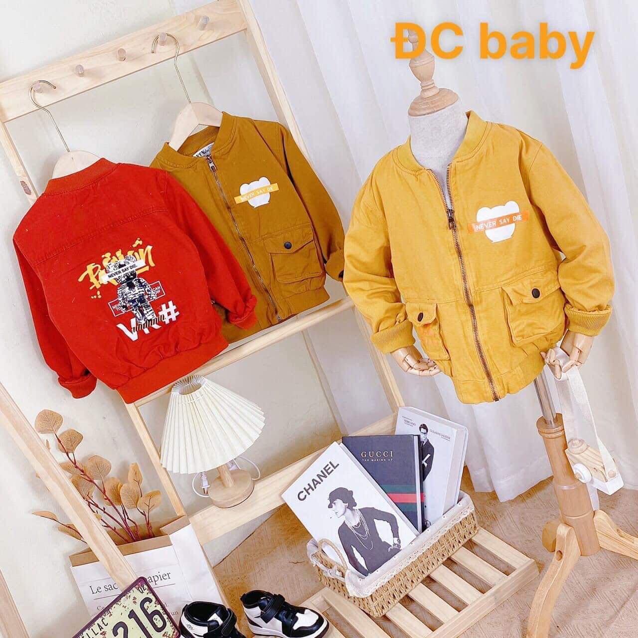 Áo khoác kaki bomber 2 lớp cao cấp cho bé trai 7-30kg