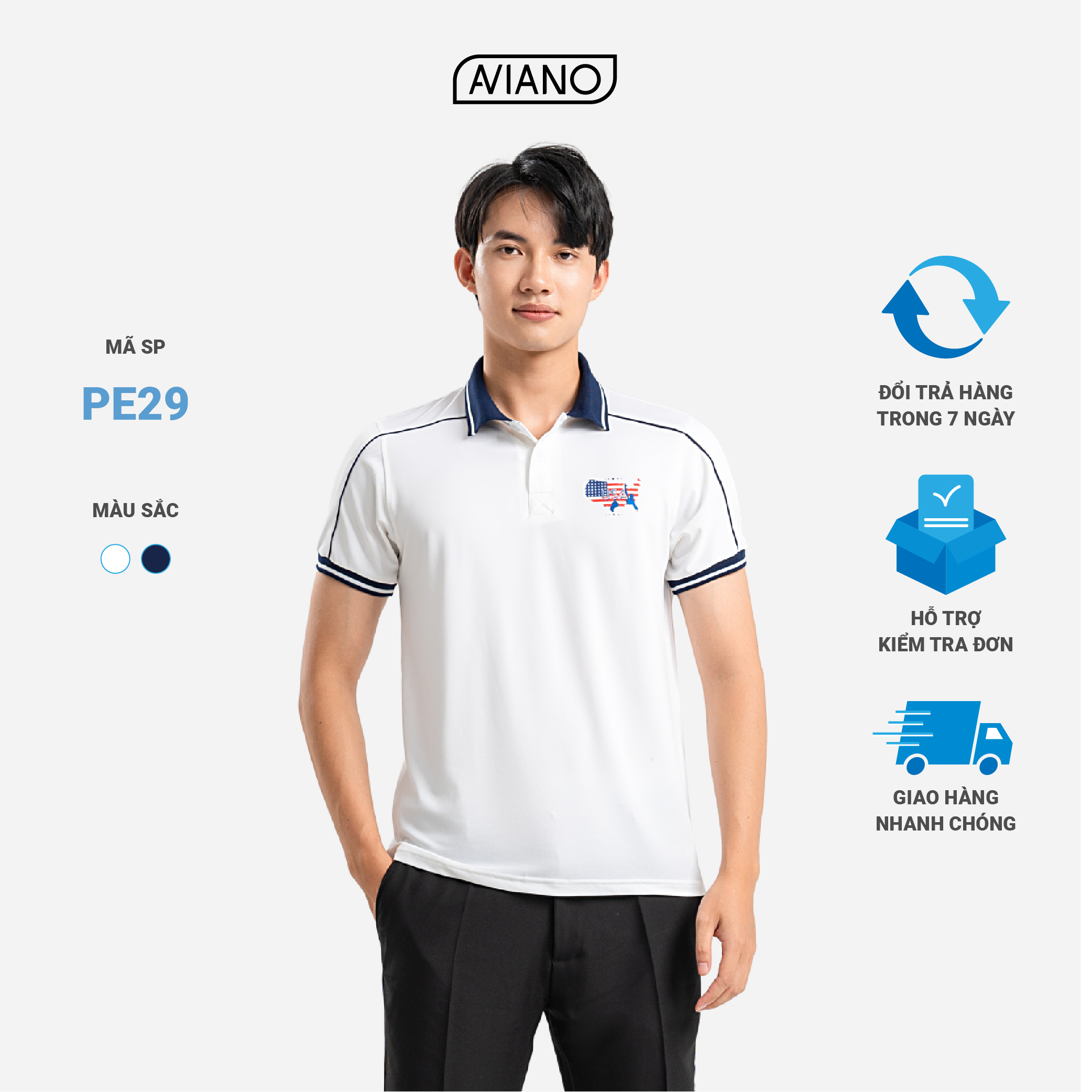 Áo PoLo Nam Bo Trụ Thiết Kế Trẻ Trung Thời Trang AVIANO