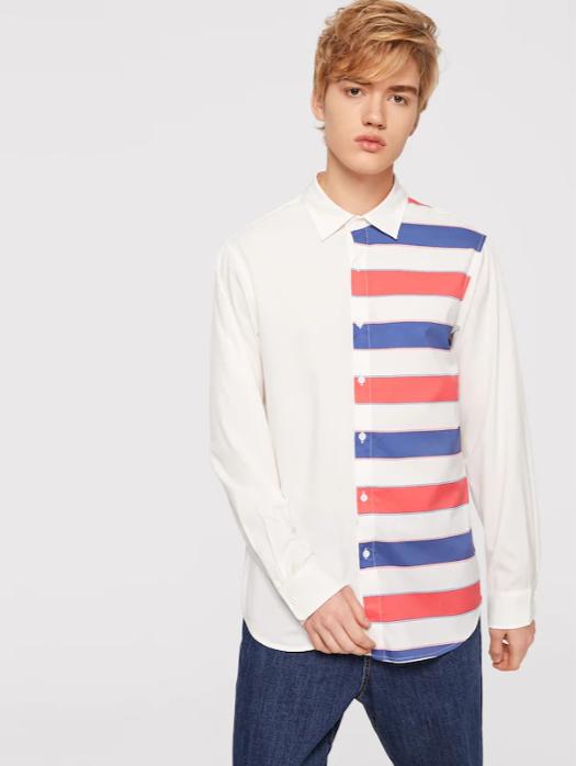 [HCM]Áo Sơ Mi Nam Nút Sọc Nhiều Màu Casual Form Suông