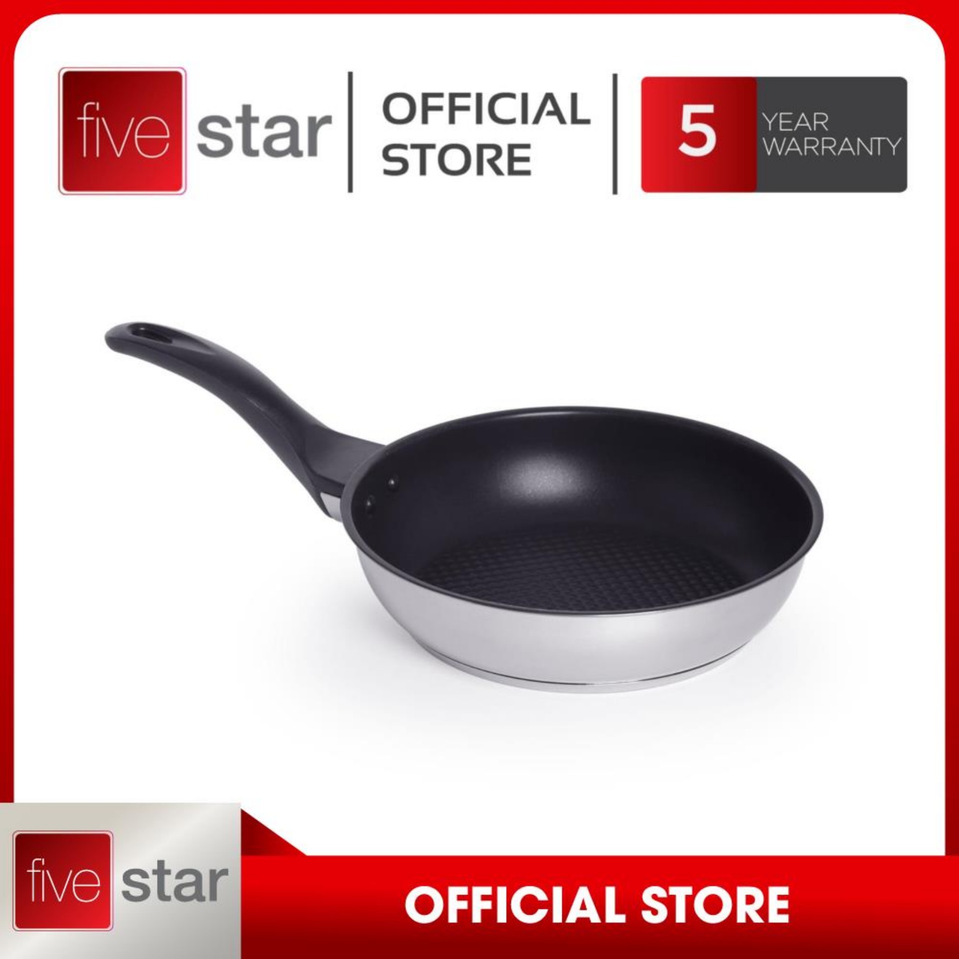 Chảo chống dính 3 đáy inox 430 Fivestar Standard (26cm)