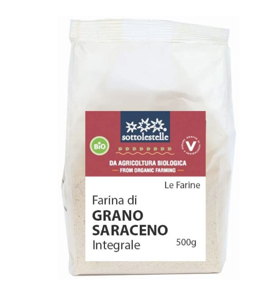 Bột kiều mạch nguyên cám hữu cơ Sotto 500g – Farina di grano Saraceno Integrale 500g