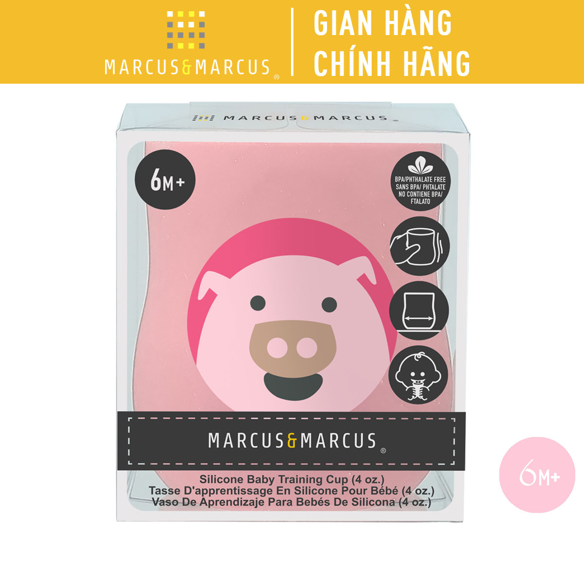 Ly tập uống nước silicon Baby Marcus & Marcus, từ 6 tháng - Pokey