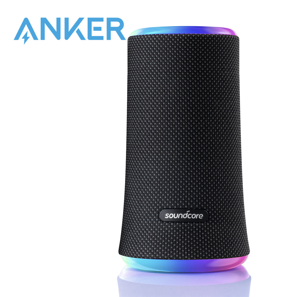 Soundcore by Anker Flare 2 Bluetooth Speaker, with IPX7 Waterproof Protection and 360° Sound for Backyard and Beach Party, 20W Wireless Speaker with PartyCast, EQ Adjustment, and 12-Hour Playtime, Black