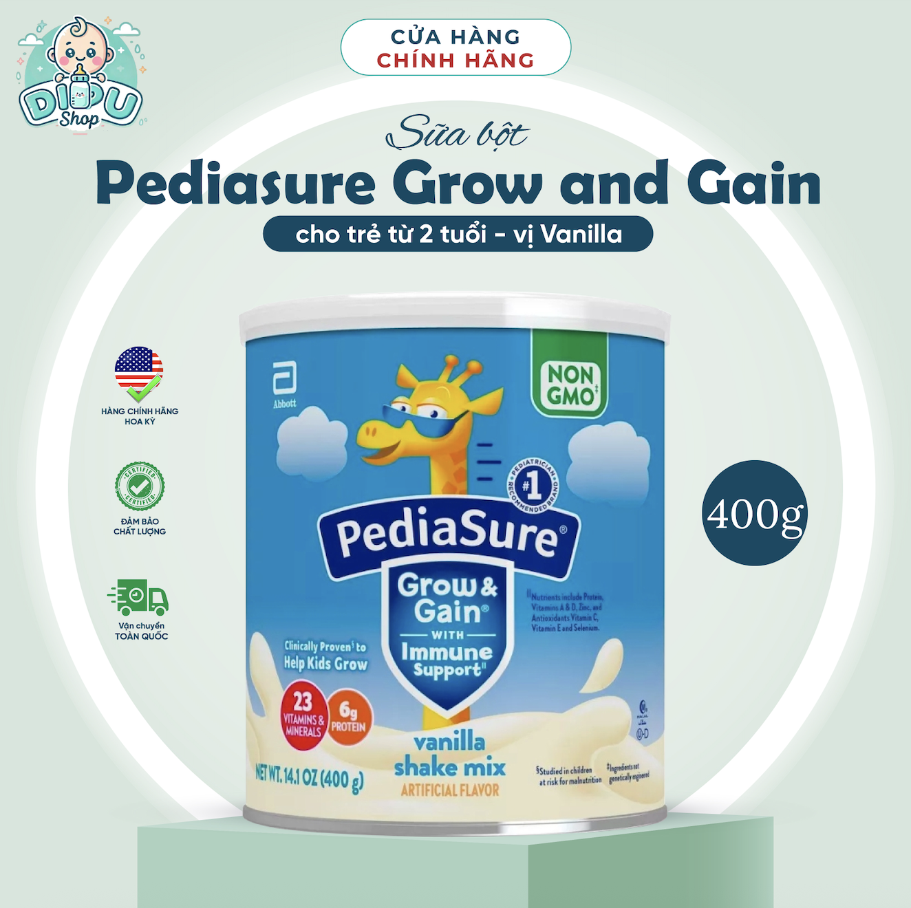 Sữa bột Pediasure 400g của Mỹ đủ vị DATE XA