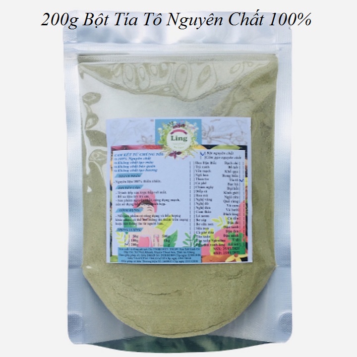 Bột tía tô 100g-200g có giấy vsattp và đkkd nguyên chất thiên nhiên 100% dùng để đắp mặt đa công dụng