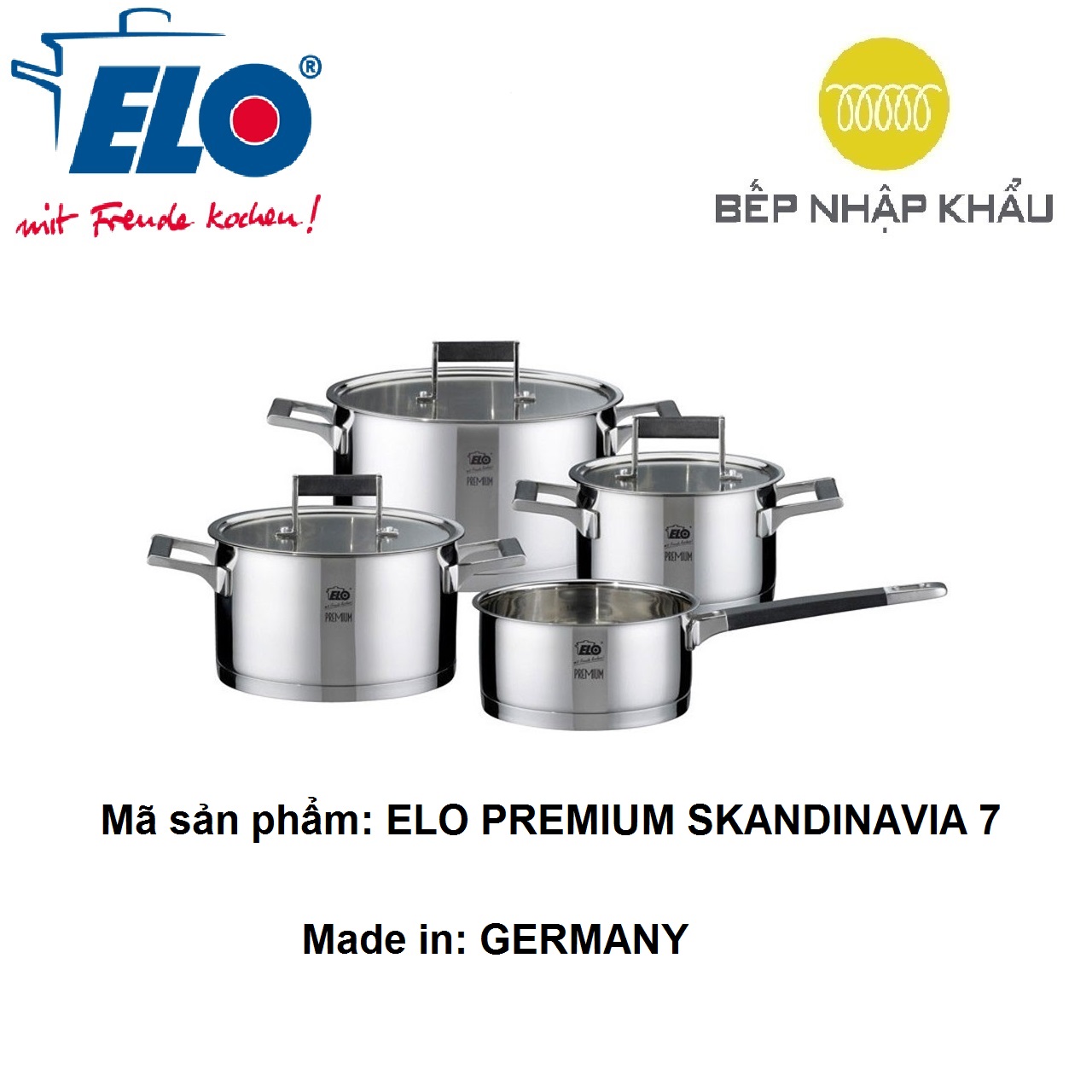 Bộ nồi cao cấp 4 chiếc elo premium skandinavia 7 món