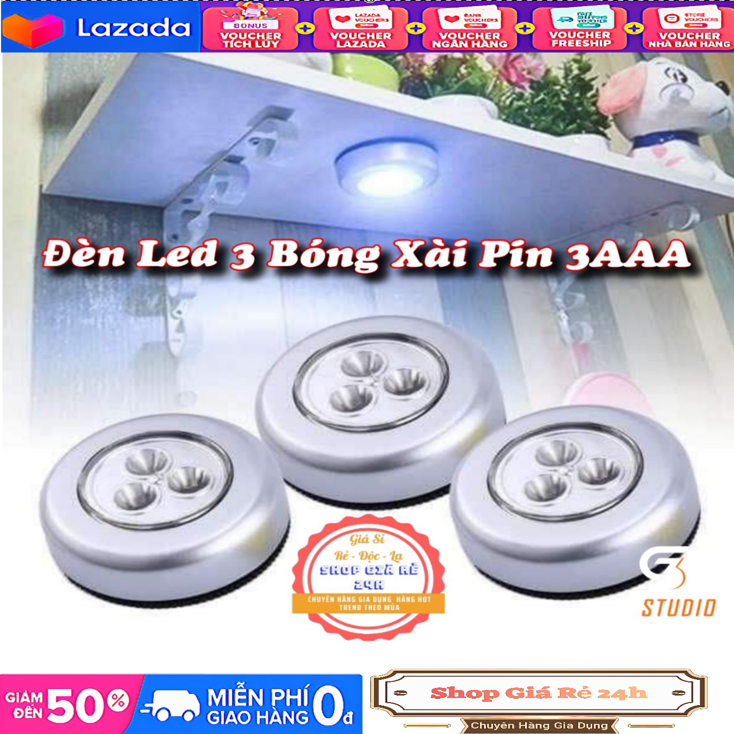 ĐÈN LED DÁN TƯỜNG LOẠI 3 BÓNG SIÊU SÁNG