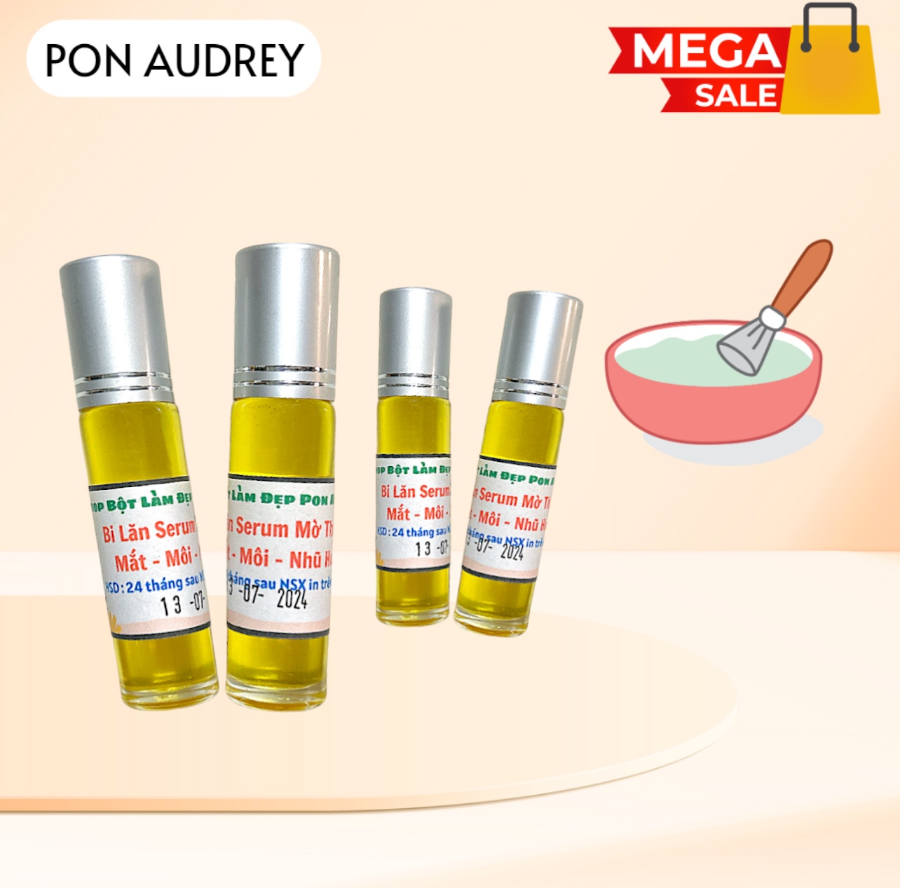 Serum hỗ trợ giảm thâm quầng mắt, thâm môi và nhũ hoa dạng bi lăn