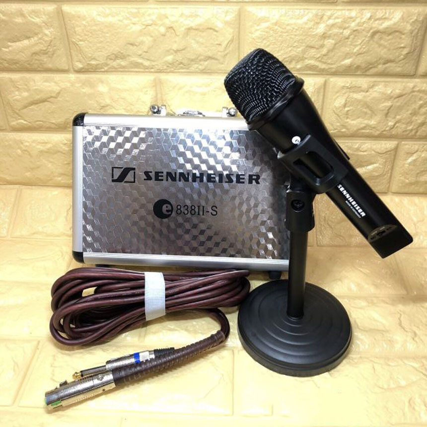 Micro Có Dây Sennheiser E-838 Thiết Kế Chuyên Nghiệp Nhỏ Gọn Micro Karaoke Sennheiser E 838II-S Hợp Nhôm công nghệ chống hú cao tuyệt đối