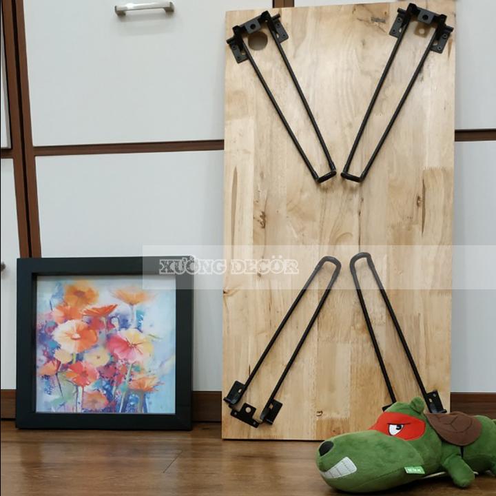 Bộ 4 Chân bàn gập gọn sắt sơn tĩnh điện đen 40cm - Bộ 4 chiếc