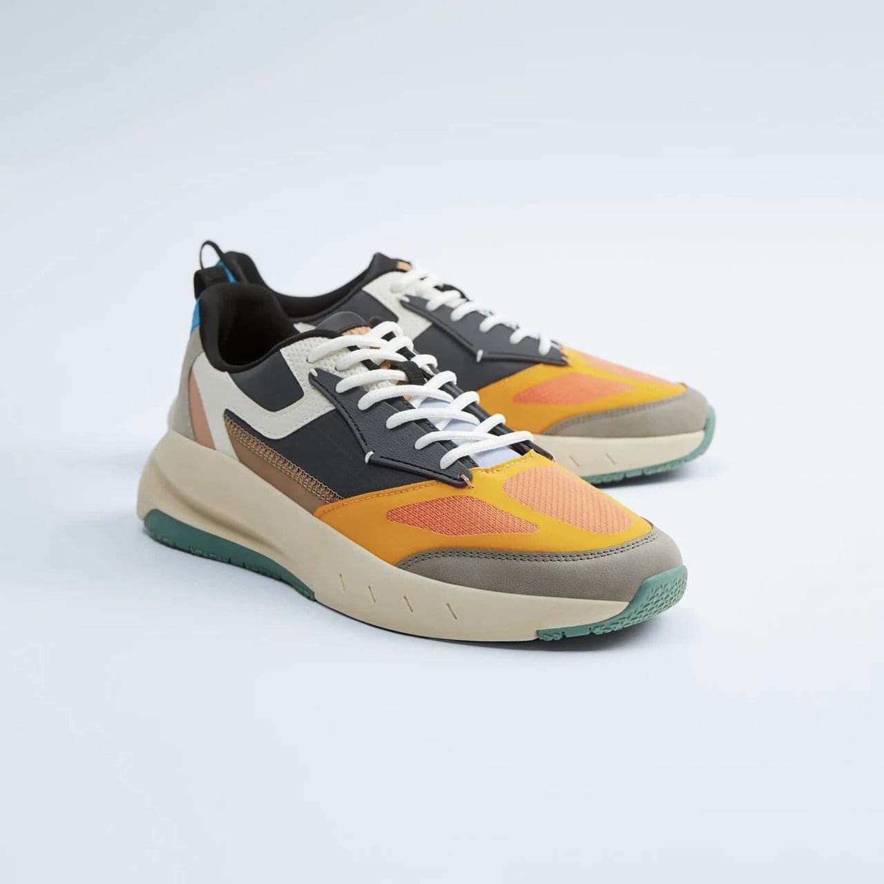 Giày sneaker cho nam chính hãng zara màu cam