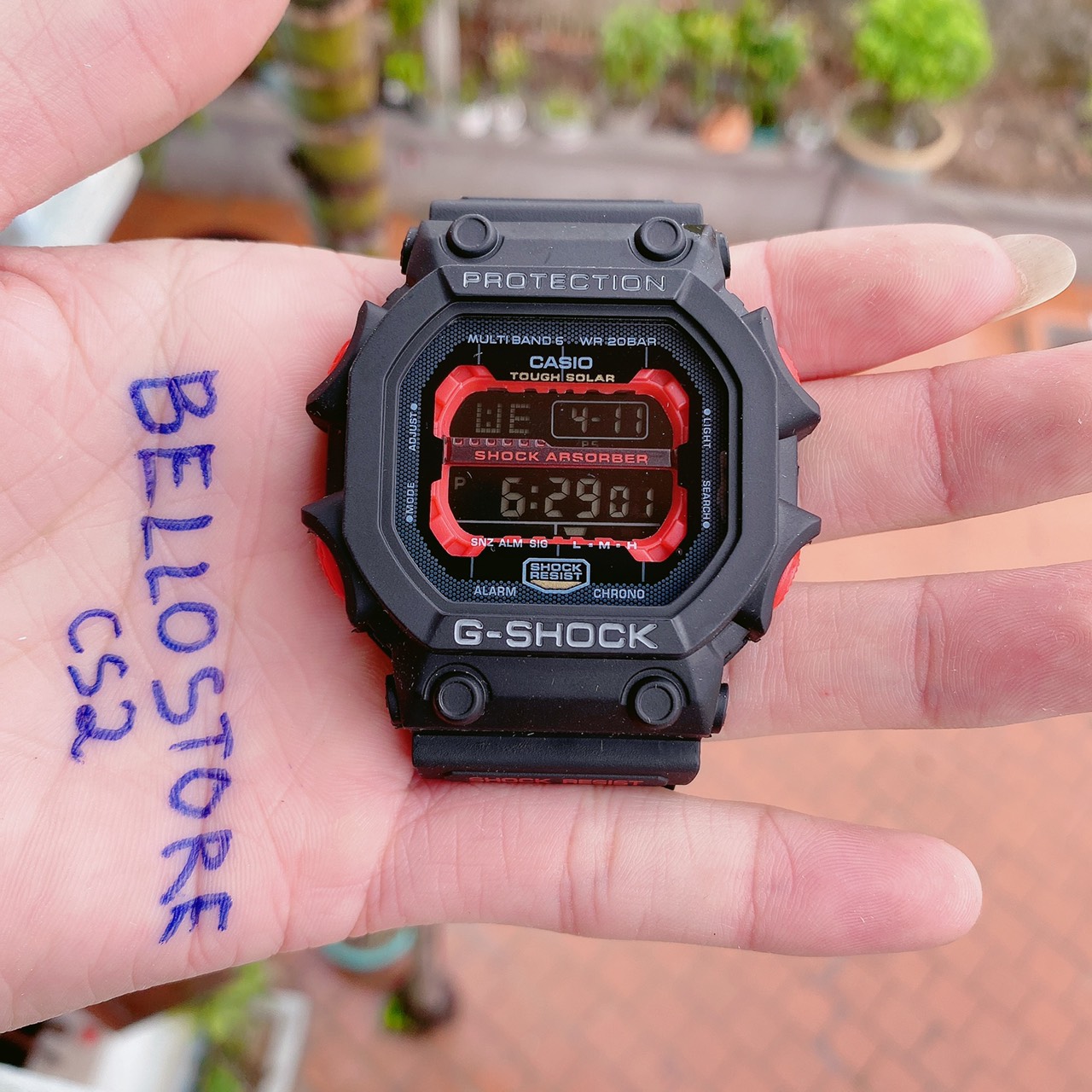 Đồng hồ thể thao G-Shock GX-56 Màu Đen Đỏ điện tử,GShock GX56 Chống nước dây cao su chống va đập
