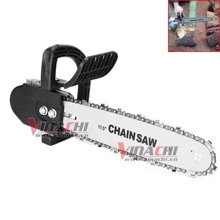 Lưỡi cưa gắn máy cầm tay Chain Saw - Bộ Lưỡi Cưa Xích Gắn Máy Cắt Mài Cầm Tay Vinachi Giúp Chuyển Đổi Máy Mài Góc Thành Máy Cưa Xích
