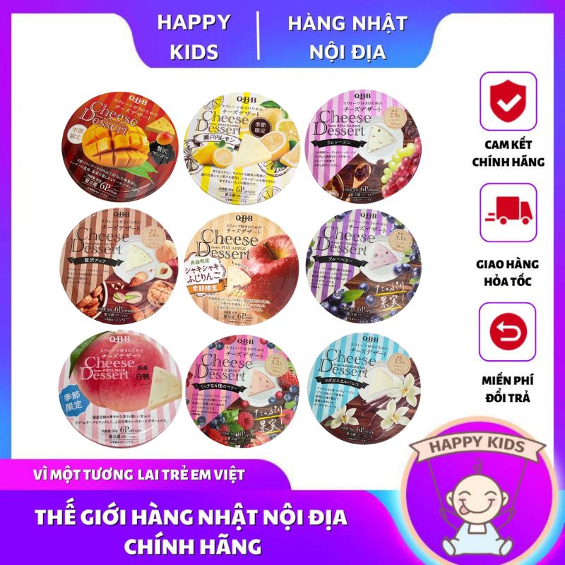 Phô mai cho bé ăn dặm nhiều vị qbb nhật bản 90g
