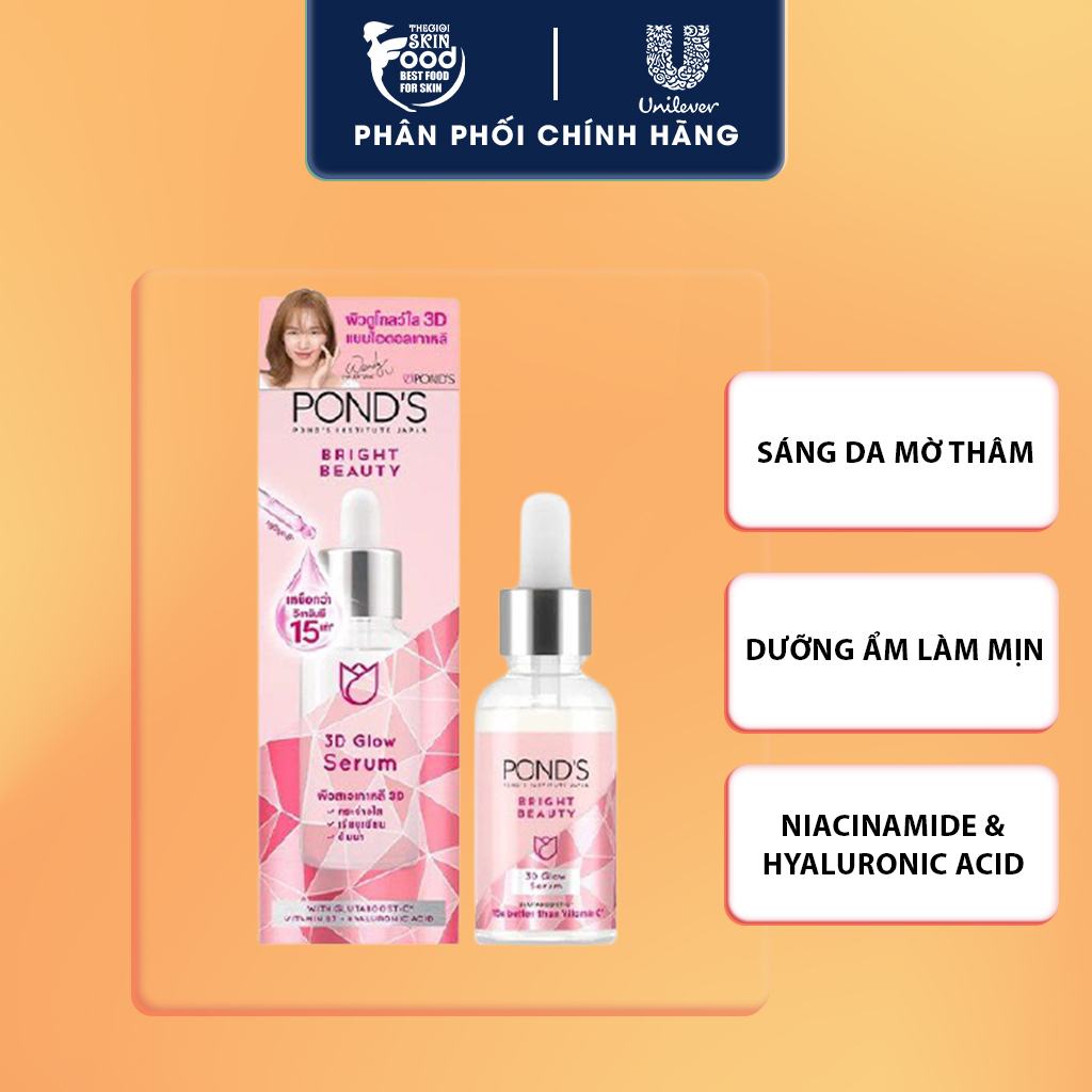 Tinh chất dưỡng trắng, mờ thâm pond's bright beauty 3d glow serum 30g