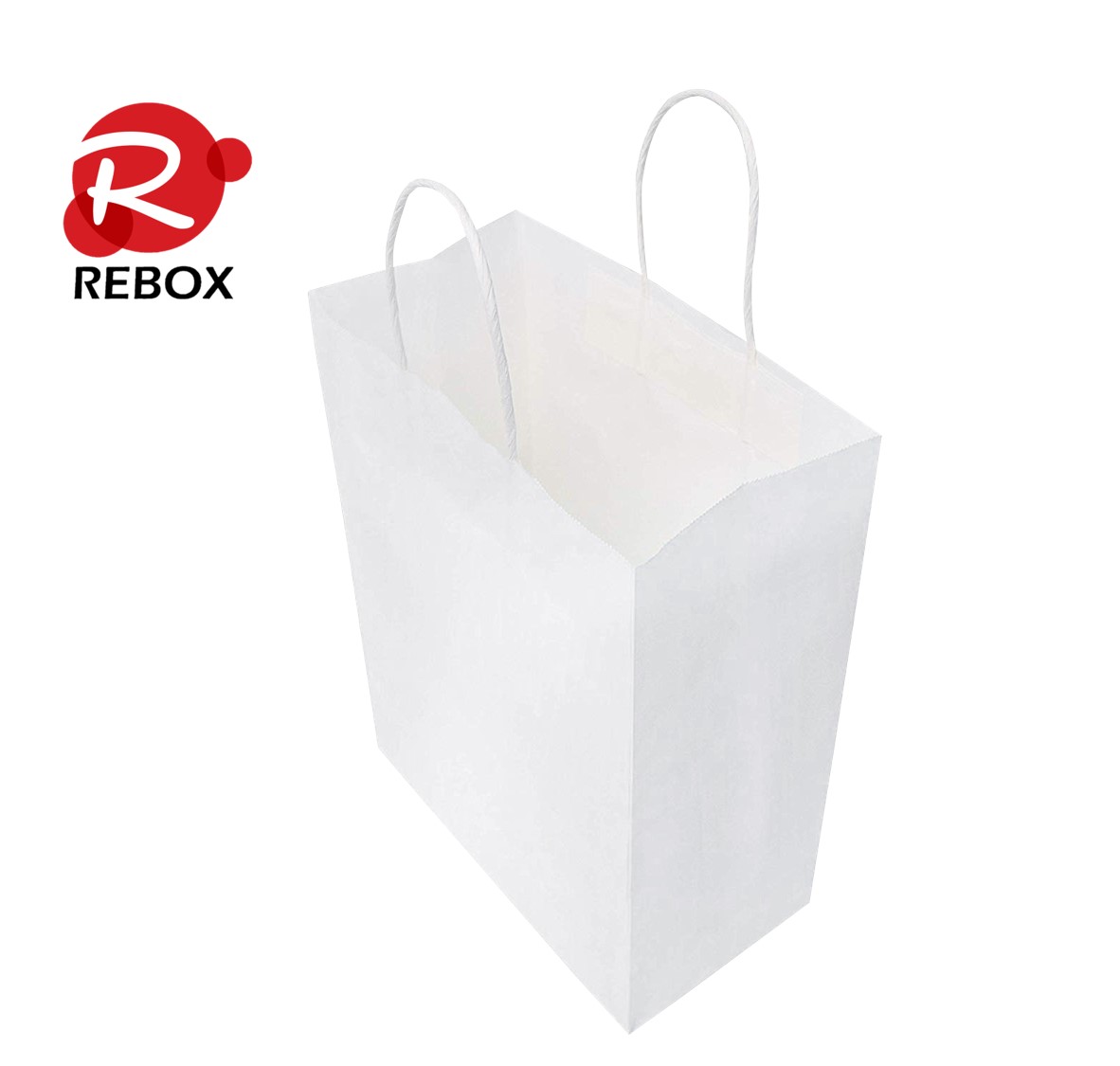 Túi giấy trắng có đai quai xách - Combo 25 túi Kraft trắng trơn đủ size