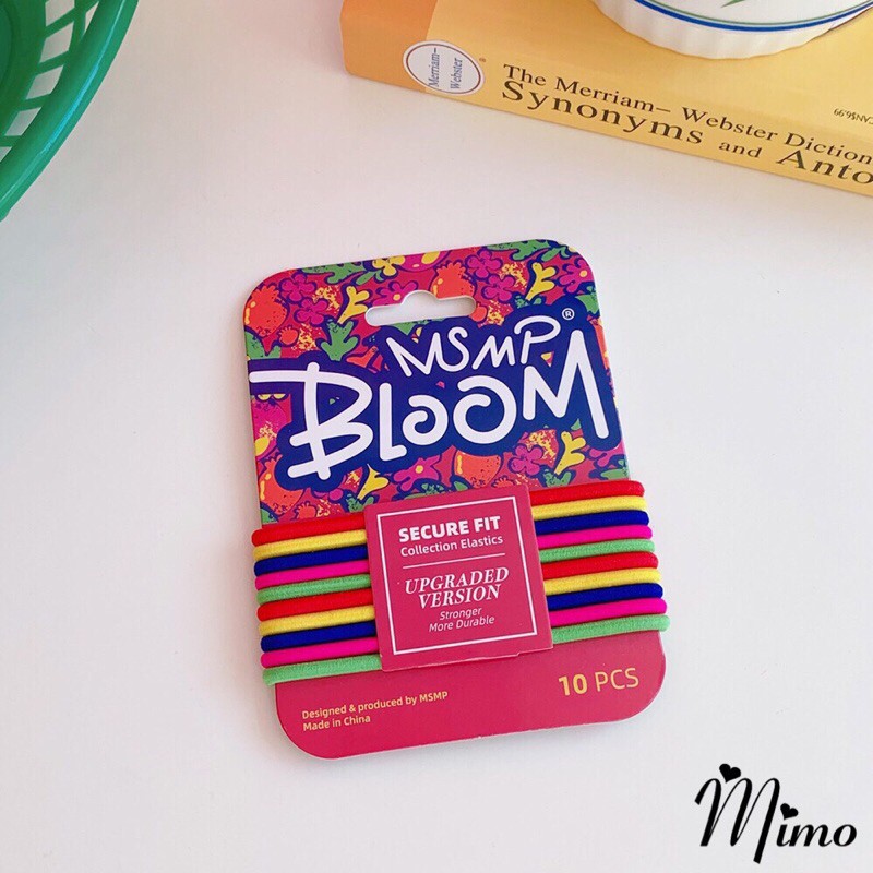 Dây buộc, cột tóc set 10 dây Bloom Co Dãn tốt Thời Trang nhiều màu sắc xinh xắn cho nữ Mimoquatangphukien