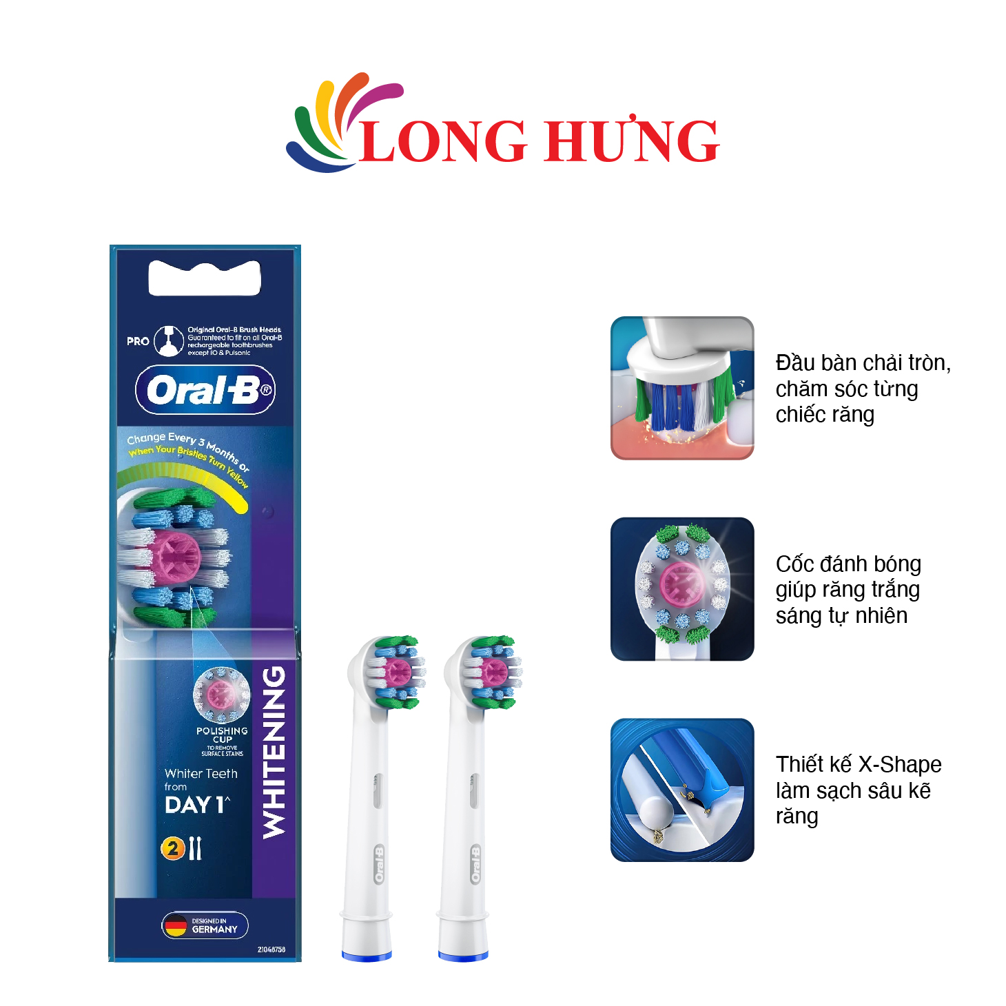 Đầu bàn chải điện Oral-B Whitening EB18p - Hàng chính hãng