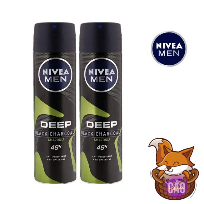 Bộ 2 chai xịt ngăn mùi Nivea Nam 150ml - Deep Amazonia 48h