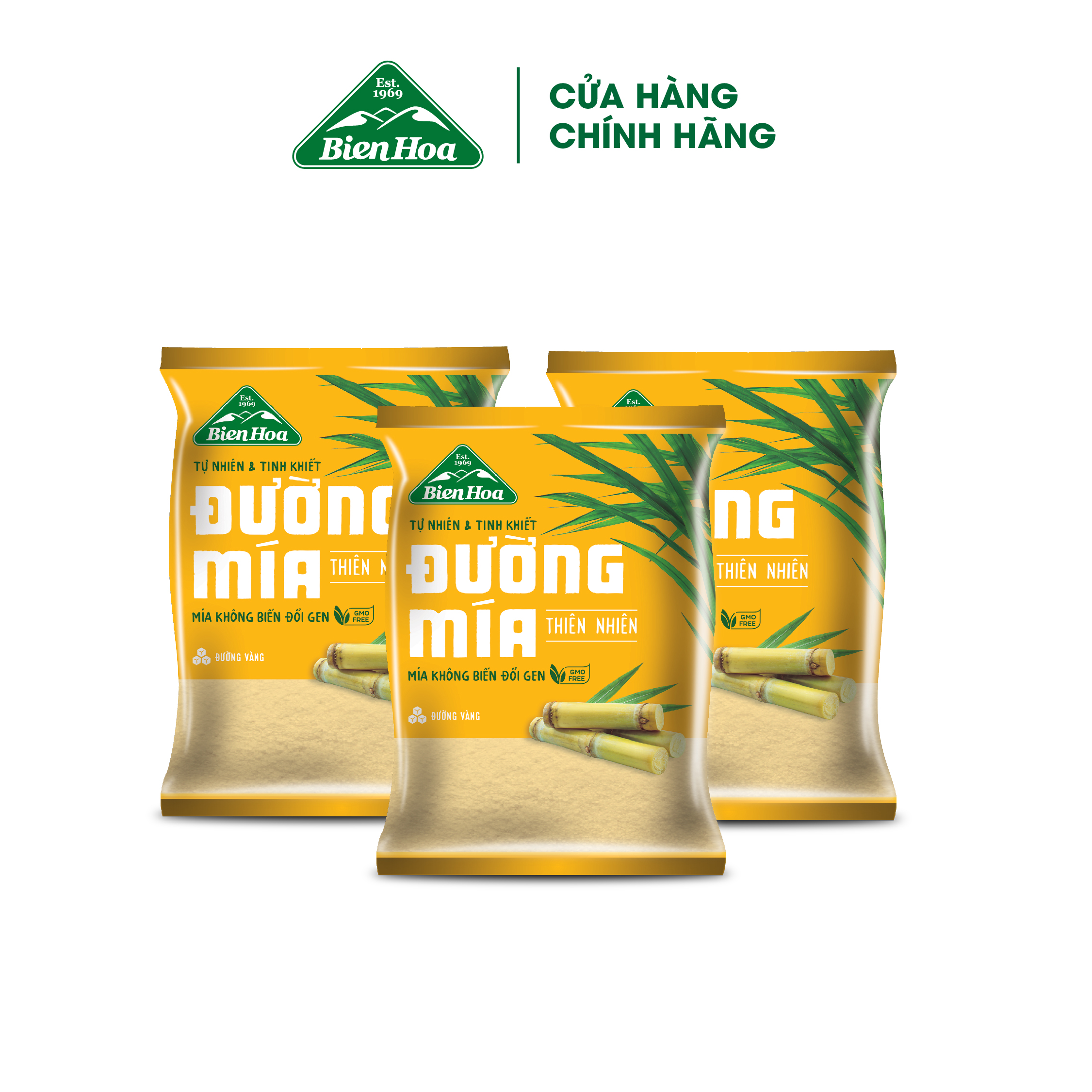 Combo 3 Đường mía thiên nhiên Biên Hòa 1kg/túi