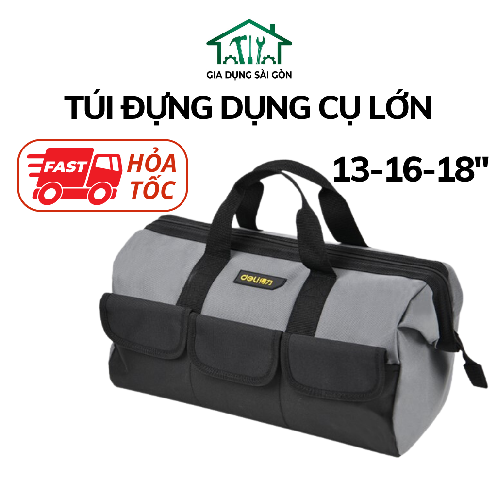 Túi Đựng Dụng Cụ Deli - Nhiều Ngăn Tiện Dụng - Chất Vải Chắc Chắn Chống Thấm Nước Tiện Dụng