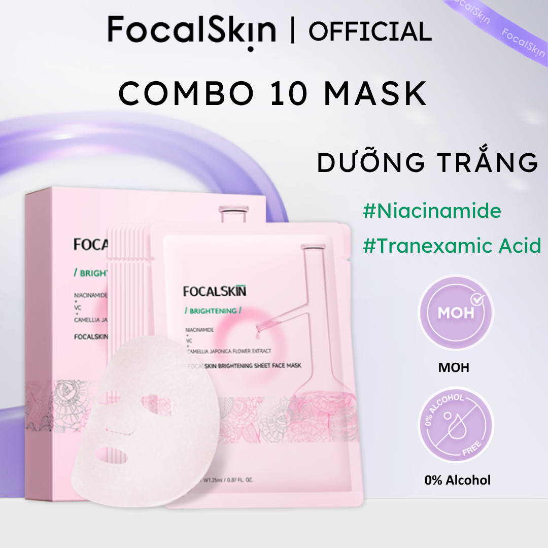  FOCALSKIN Mặt Nạ Trắng Sáng Làn Da Vitamin C Niacinamide Dưỡng ẩm 25ml 