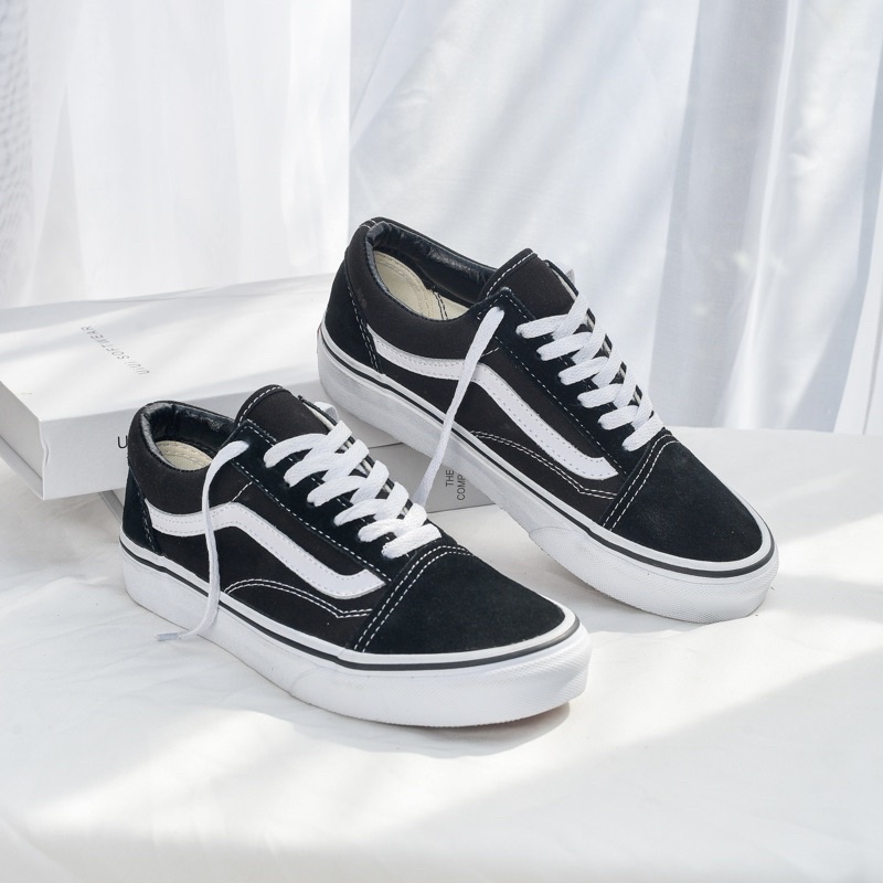 |Tặng tất| Giày Sneaker Vans Old Skool Đen (Fullbox+Hộp Bảo Vệ Box)