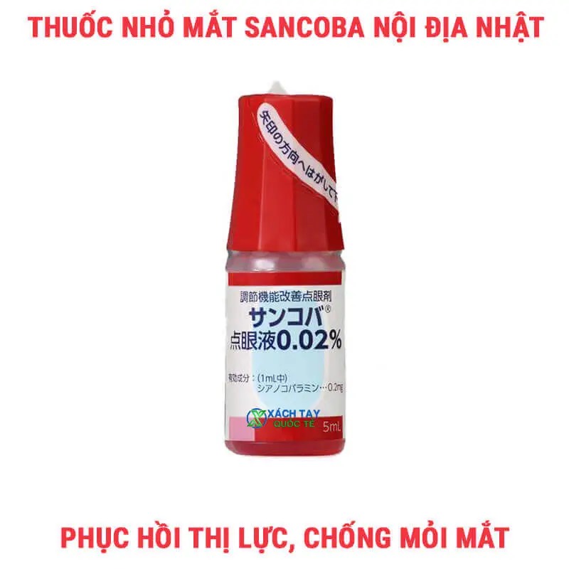 Nhỏ mắt Sancoba hỗ trợ giảm cận tăng cường thị lực Nhật Bản Chai 5ml