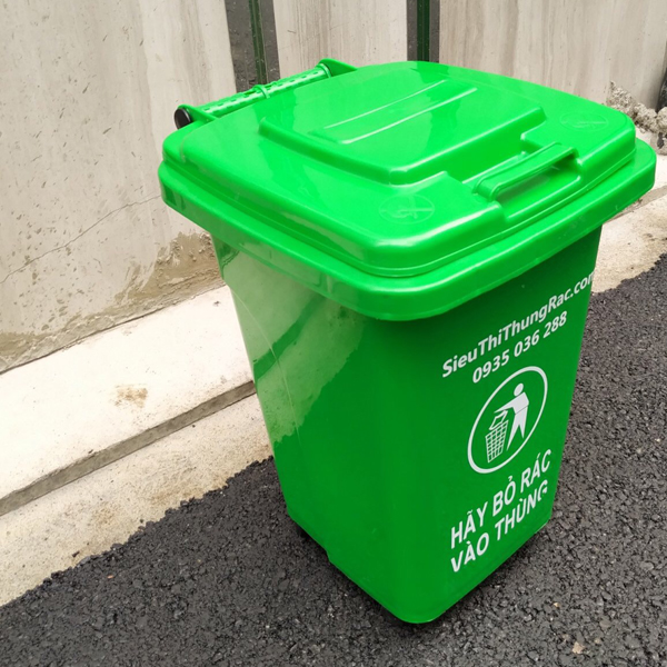 Thùng rác nhựa 30 lít, thùng rác gia đình, thùng rác nhà bếp, Màu Xanh, Vàng và Cam