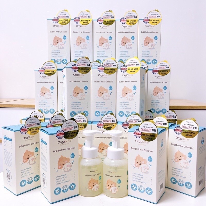 [Freeship Max] Bọt vệ sinh vùng kín cho bé trai/ gái từ sơ sinh Orgabebe Hàn Quốc tạo bọt cao cấp 300ml_Minh Gấu Store