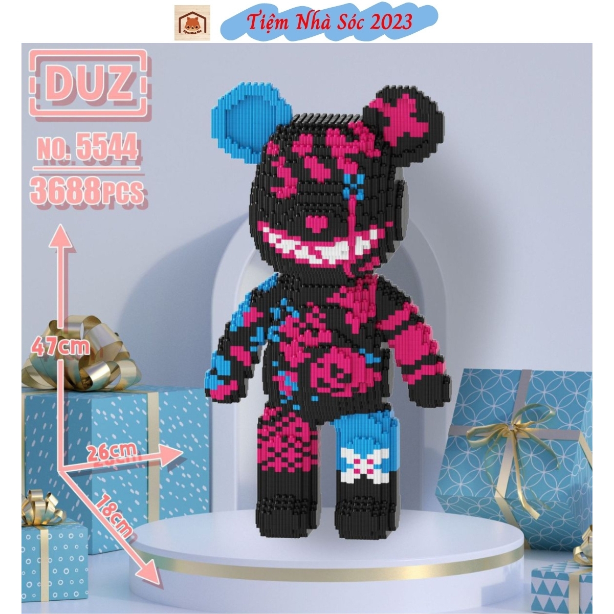Kid Toys Duz 47cm bear dolls 3D leg0 assembly model with large hammer decor-2023 squirrel shop