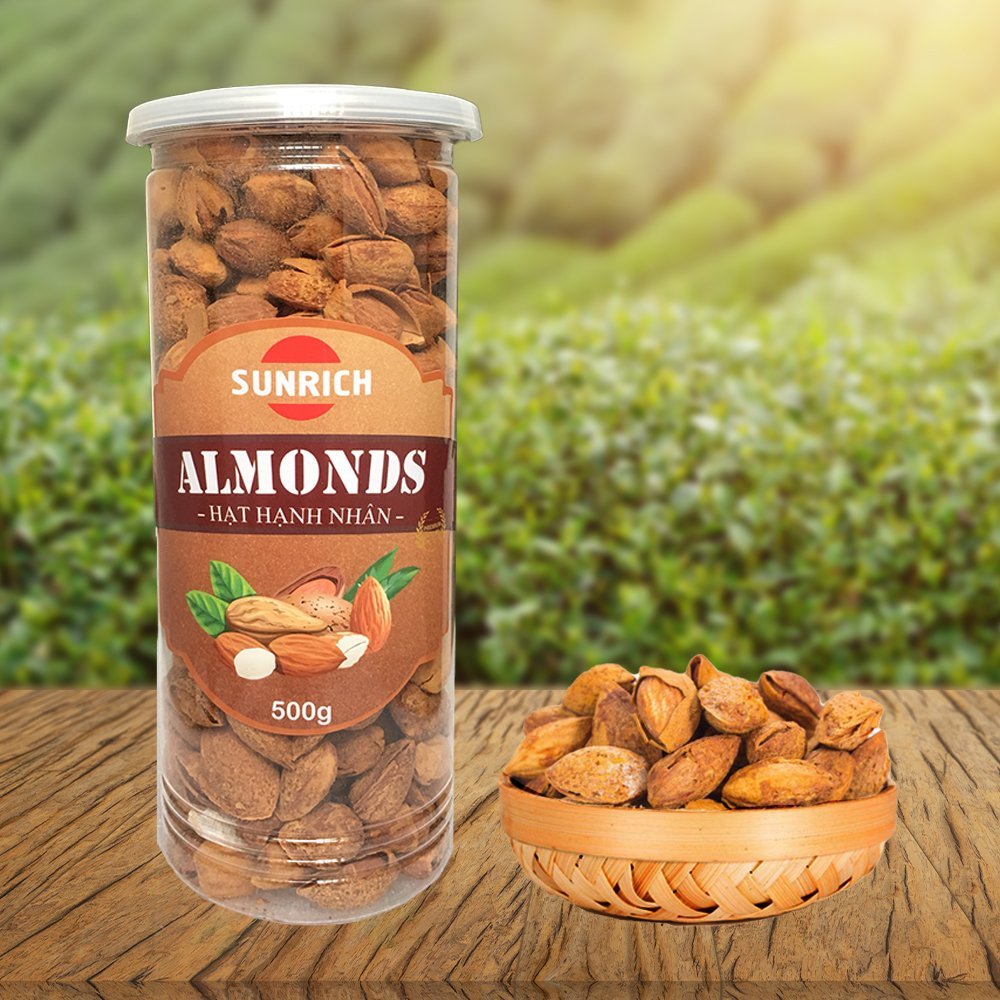 [HÀNG CAO CẤP] 500G HẠT HẠNH NHÂN MỎNG VỎ RANG BƠ ĐÓNG HỘP THƠM NGON, GIÀU DINH DƯỠNG, MÓN QUÀ TỪ THIÊN NHIÊN