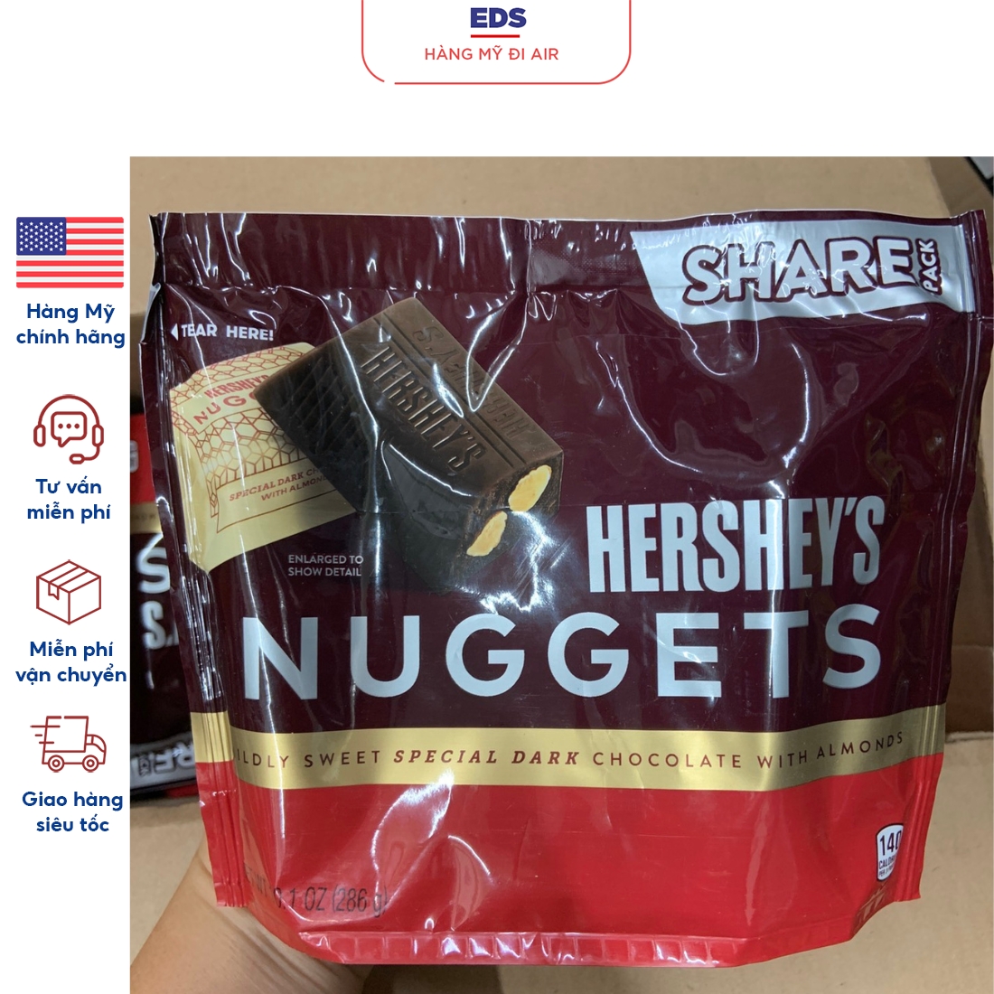 Chocolate Hershey's bịch nhỏ - EDS Hàng Mỹ