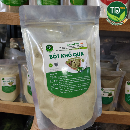 Bột khổ qua rừng nguyên chất, thảo dược đắp mặt giàu vitamin và khoáng chất, làm làn da căng tràn, mịn màng, phục hồi và nuôi dưỡng làn da bị hư tổn, giảm sưng tấy, loại bỏ mụn và tế bào chết [100 gr] I Kho Thảo Dược 24h