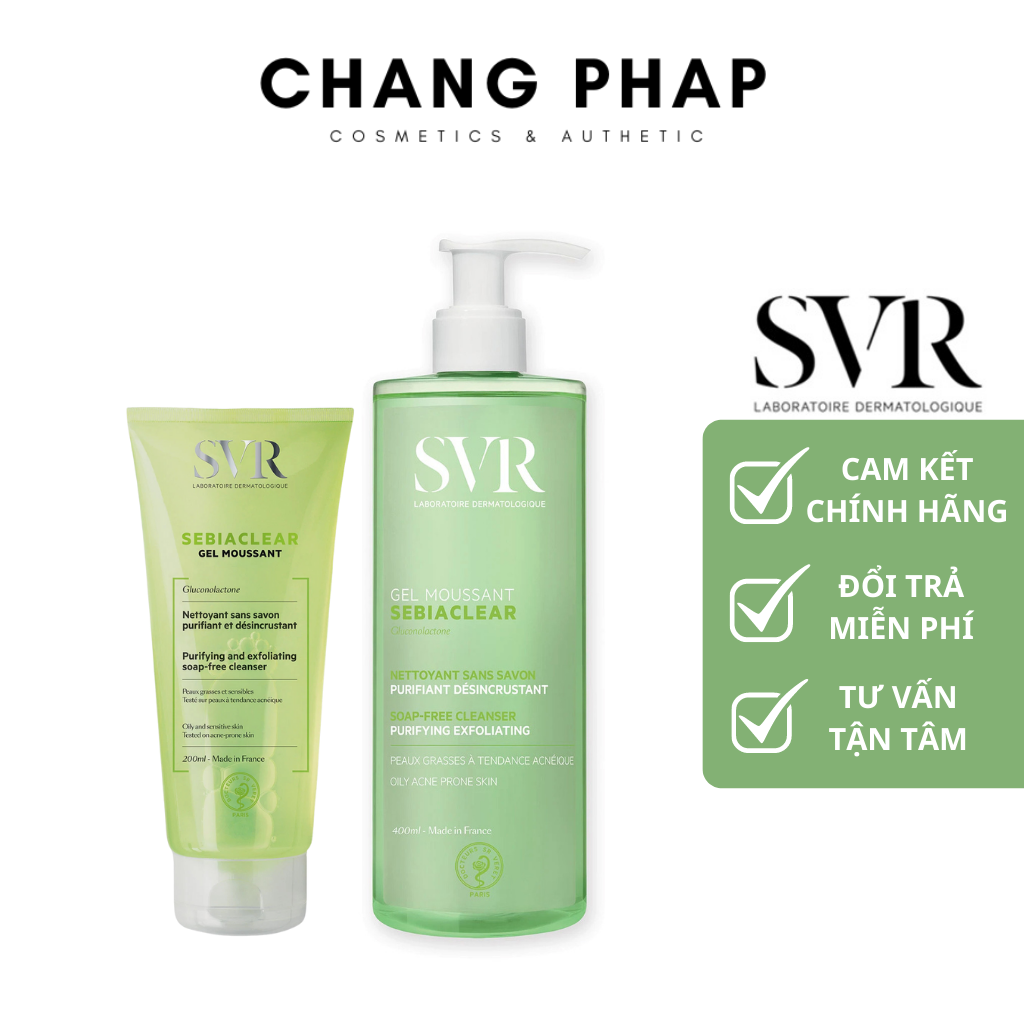 Sữa rửa mặt svr sebiaclear gel moussant 200ml - 400ml