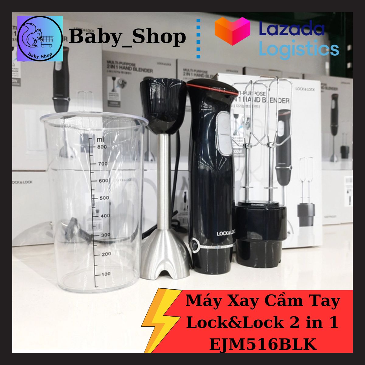 Máy xay cầm tay, may xay sinh tố cầm tay mini. máy xay cầm tay kiêm đánh trứng locknlock 1000w ejm516 - máy xay sinh tố cầm tay cao cấp