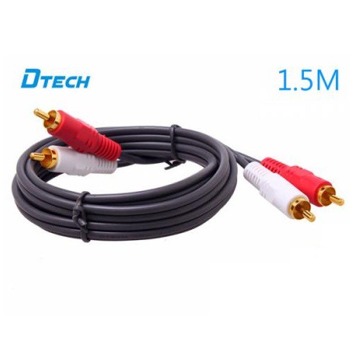Cáp âm thanh audio 2-2 đầu hoa sen 1,5m dtech dt-6201 - hàng chính hãng