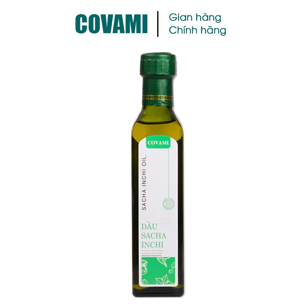 Dầu ăn hữu cơ sachi inchi giàu omega 3 6 9 cao gấp 16 lần so với dầu Oliu thương hiệu COVAMI 250ML