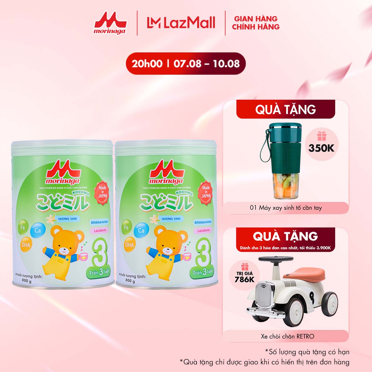 Combo 2 Lon Sữa Morinaga Kodomil Số 3 Nhật Bản 850g Hương Vani Cho Bé Từ 3 Tuổi Chính Hãng, Hương vị đa dạng