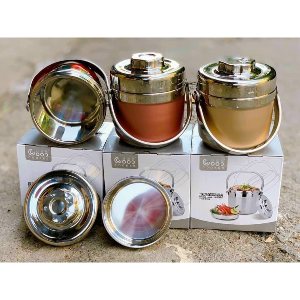 Cặp lồng inox 304 hàn quốc, dung tích 1,3l.