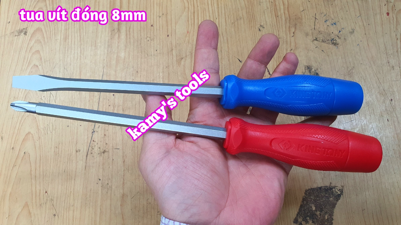 Tua vít đóng bake dẹp kingtony 8mm PH3 dài 150mm model 14810306 và 14820806